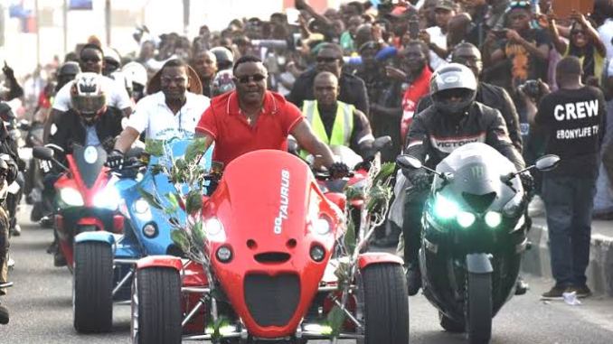 Governor Ayade leading the Bikers during a previous event