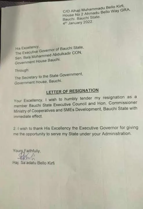 Letter of resignation - THEWILL NEWS MEDIA
