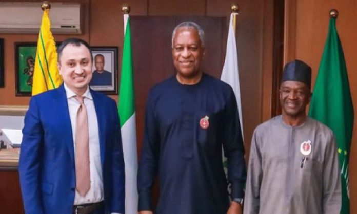 Ukrainian Minister of Agrarian Policy and Food, Mykola Solskyi in a meeting with the Nigerian Minister of Foreign Affairs, Geoffrey Onyeama and the Minister of Agriculture and Rural Development, Mohammad Abubakar, in Abuja.