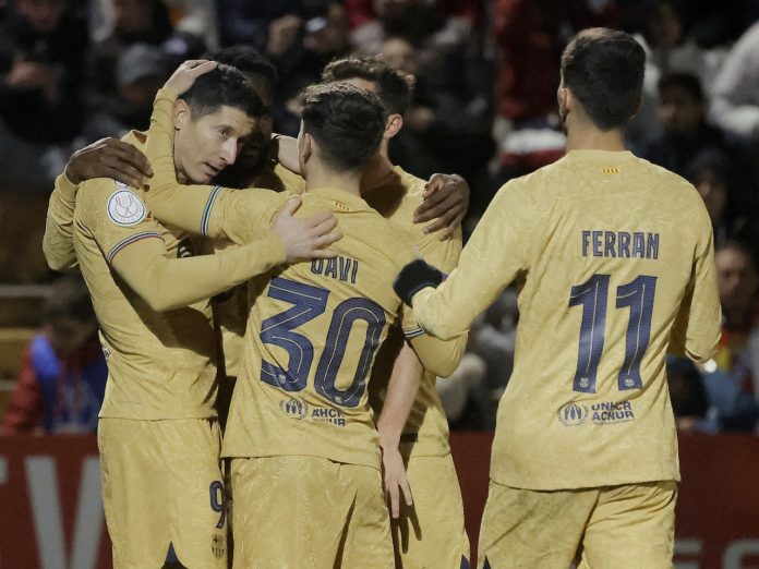 Barcelona team celebrates