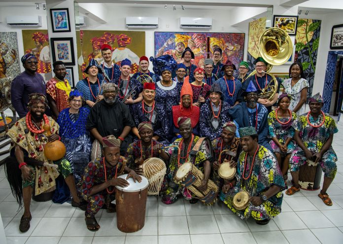 Chief Dr. Nike Davies-Okundaye, center row and fifth from left, Jesse King Buga