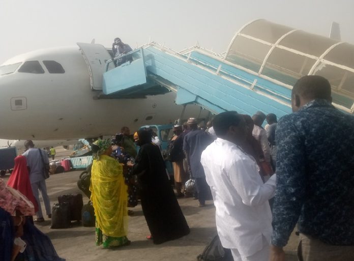 Kano bound Air Peace passengers at Abuja Airport Saturday morning.