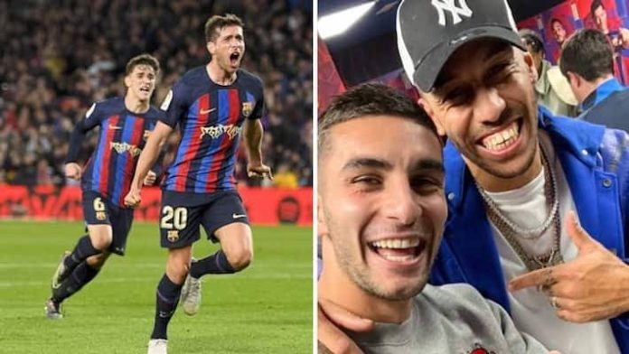 Aubameyang at camp nou to watch El Clasico
