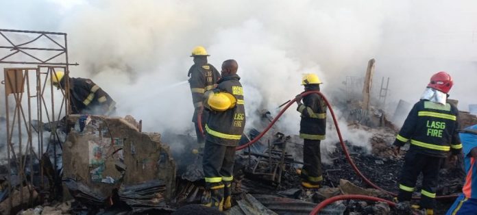 Lagos Auto Spare Parts Market Fire