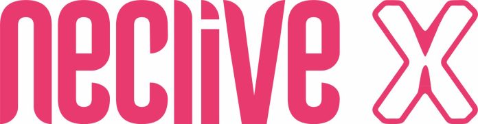 NECLive X logo white BGD