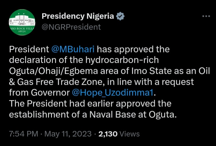 Buhari Tweet - THEWILL NEWS MEDIA