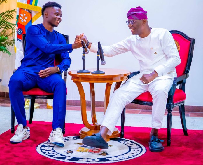 Saka meets Sanwo-Ou