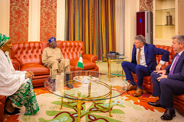 Tinubu Liam Mallon, President, ExxonMobil Upstream; Richard Laing, Chairman/MD, ExxonMobil Companies in Nigeria, and Adesua Dozie, General Counsel, Mobil Producing Nigeria