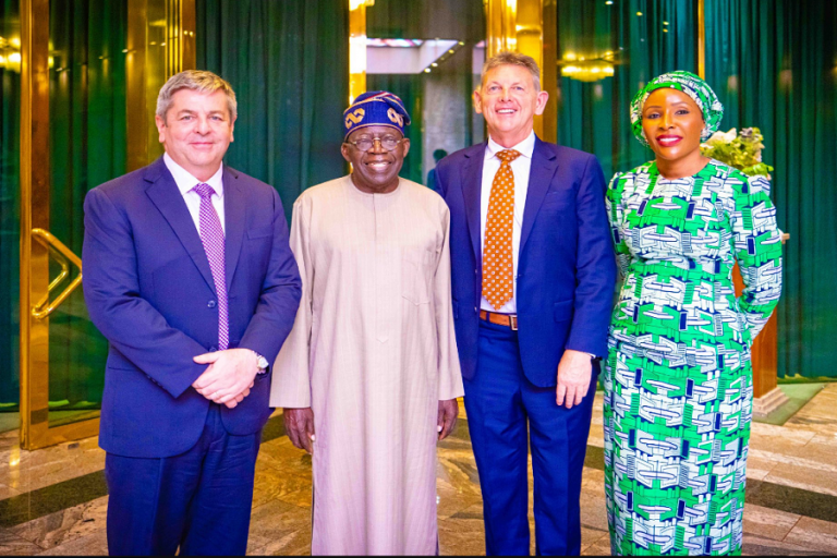 Tinubu Liam Mallon, President, ExxonMobil Upstream; Richard Laing, Chairman/MD, ExxonMobil Companies in Nigeria, and Adesua Dozie, General Counsel, Mobil Producing Nigeria