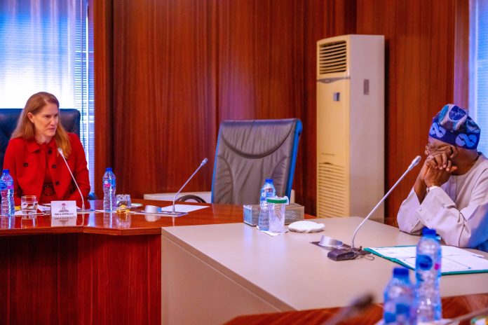 President Bola Ahmed Tinubu recieves in Audience a Delegation led by Ms Zoe Yunovic, the Global Upstream Director, Shell Petroleum Development Company