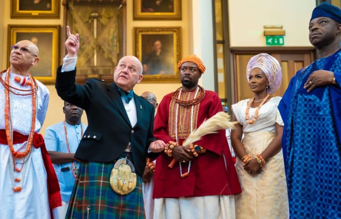 Ogiame Atuwatse III honoured With Sword of Faith, Armour in Scotland