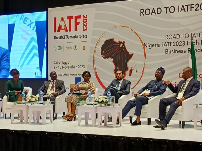 The Managing Director of VON Automobile, a subsidiary of Stallion Group, Dr. Harpreet Singh (middle), flanked by other participants at the Intra-African Trade Fair Road Show (IATF 2023) panel session held on Monday, at Eko Hotels, Lagos. The Managing Director of VON Automobile, a subsidiary of Stallion Group, Dr. Harpreet Singh (middle), flanked by other participants at the Intra-African Trade Fair Road Show (IATF 2023) panel session held on Monday, at Eko Hotels, Lagos.