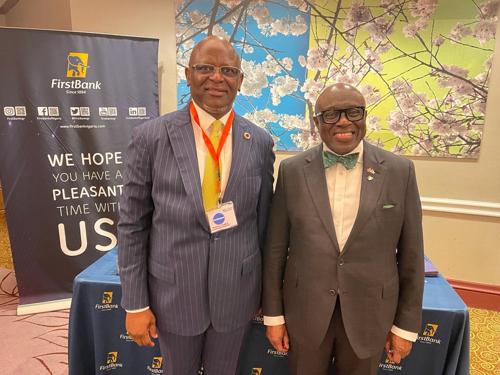 L-R: Dr Adesola Adeduntan, CEO, FirstBank Group with HE Adeyinka Asekun Nigerian High Commissioner to Canada during the Africa International Trade Exhibition, New York, held on the sidelines of the 78th Session of UN General Assembly (UNGA 78), last week. - THEWILL NEWS MEDIA L-R: Dr Adesola Adeduntan, CEO, FirstBank Group with HE Adeyinka Asekun Nigerian High Commissioner to Canada during the Africa International Trade Exhibition, New York, held on the sidelines of the 78th Session of UN General Assembly (UNGA 78), last week.