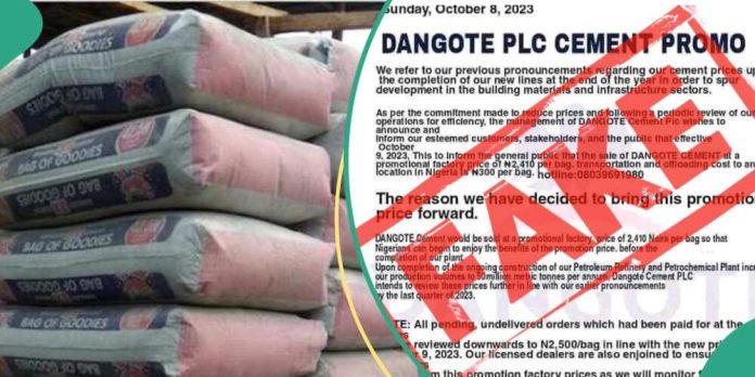 We're Not Running Sales Promo - Dangote Cement