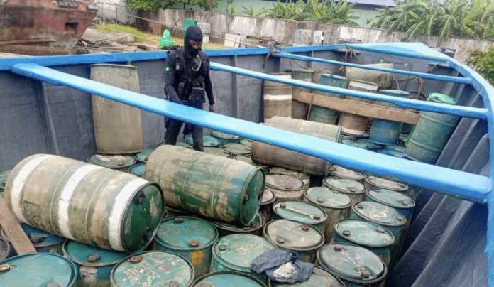 drums of stolen crude NNS