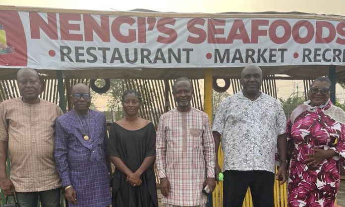 R-L, Bayelsa State Desk Officer for Traditional and Complementary Alternative Medicine, Dr Tarelah I Prefa, Former Director of Protocol, Government House, Mr Joseph Akedeso, SSA on Tourism, Dr Piriye Kiyaramo, CEO of Nengi Seafood Restaurant, Miss Lucy Nengi Ogunu, SSA on New Media, Mr Dave Asei and Chief Miebu Ogunu