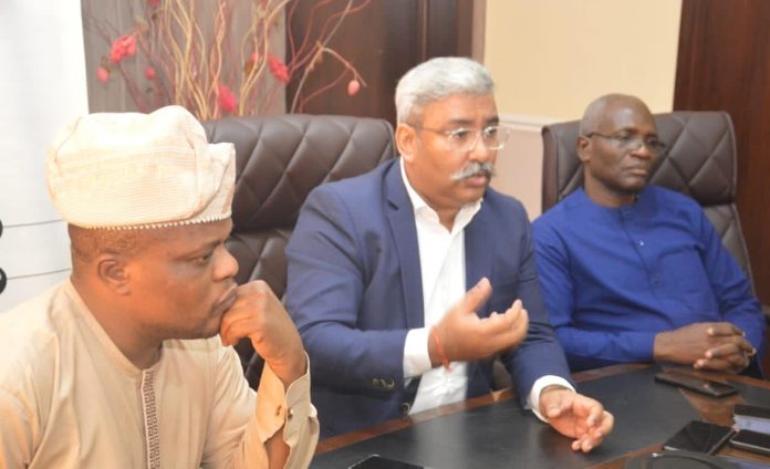 L-R: Prince Saheed Lasisi, GED-CBD; Indranil Gupta, GMD/CEO, and Adeboye Emiloju, CFO, all of NAHCO Aviance PLC at a press conference held at the company’s headquarters at Lagos airport on Friday. L-R: Prince Saheed Lasisi, GED-CBD; Indranil Gupta, GMD/CEO, and Adeboye Emiloju, CFO, all of NAHCO Aviance PLC at a press conference held at the company’s headquarters at Lagos airport on Friday.