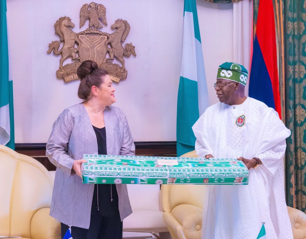 Outgoing Emmanuelle Blatmann and Tinubu - THEWILL NEWS MEDIA
