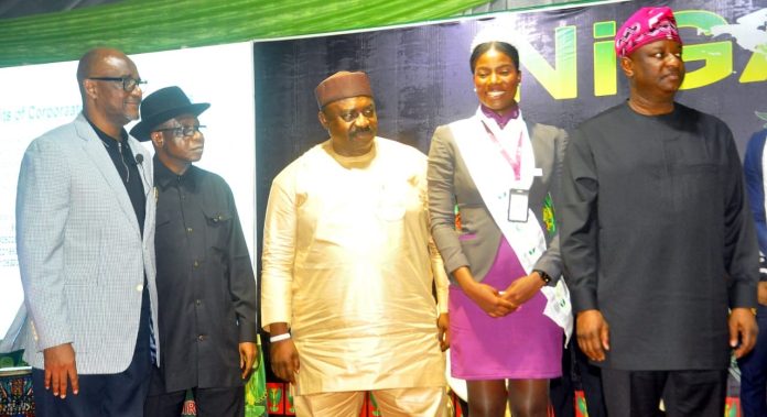 L-R: Chairman and Founder, Nigeria Aviation (NIGAV) Award, Fortune Idu; representative of the SGF (George Akume), Mr Ifiok Bassey; Director-General/Chief Executive Officer, Nigerian Civil Aviation Authority (NCAA), Capt. Chris Najoma; Winner, 2023 Queen of the Air, Okechuckwu Chinaza Miracle of Value jet, and Minister of Aviation and Aerospace, Festus Keyamo, at the unveiling of 2023 Queen of the Air held at NIGAV Center, Murtala Muhammed Airport, Ikeja, Lagos. L-R: Chairman and Founder, Nigeria Aviation (NIGAV) Award, Fortune Idu; representative of the SGF (George Akume), Mr Ifiok Bassey; Director-General/Chief Executive Officer, Nigerian Civil Aviation Authority (NCAA), Capt. Chris Najoma; Winner, 2023 Queen of the Air, Okechuckwu Chinaza Miracle of Value jet, and Minister of Aviation and Aerospace, Festus Keyamo, at the unveiling of 2023 Queen of the Air held at NIGAV Center, Murtala Muhammed Airport, Ikeja, Lagos.