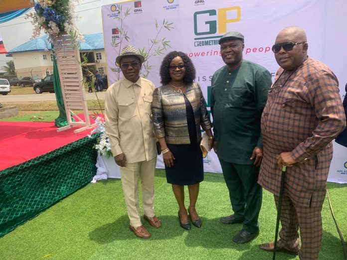 L-R : Chairman , Benin Disco.Mr K. C. Akuma; MP/CEO, Grant Thornton Nigeria. Dr Ngozi Ogwo ; Principal Partner, Grant Thornton Nigeria. Mr Orji Okpechi ; CFO, Geometrics Power Aba, Mr Anthony Ike Alozie, during the commissioning of Geometrics Power Plant, Aba, Abia State recently. L-R : Chairman , Benin Disco.Mr K. C. Akuma; MP/CEO, Grant Thornton Nigeria. Dr Ngozi Ogwo ; Principal Partner, Grant Thornton Nigeria. Mr Orji Okpechi ; CFO, Geometrics Power Aba, Mr Anthony Ike Alozie, during the commissioning of Geometrics Power Plant, Aba, Abia State recently.