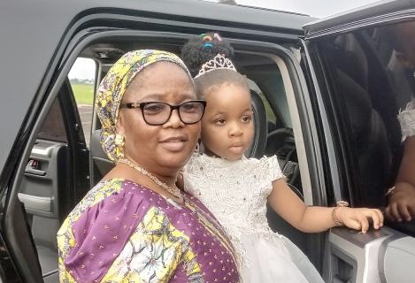 Dr. Mujidat Folashade Tinubu and baby Gift Bassey Ene in Calabar, Cross River.