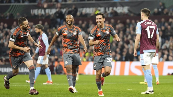 Olympiacos beats Aston Villa Olympiacos beats Aston Villa