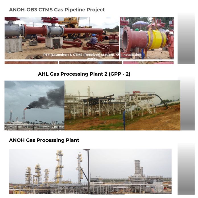 expanded AHL Gas Processing Plant; the ANOH Gas Processing Plant, and the 23.3km ANOH to Obiafu-Obrikom-Oben (OB3) Custody Transfer Metering Station Gas Pipeline. expanded AHL Gas Processing Plant; the ANOH Gas Processing Plant, and the 23.3km ANOH to Obiafu-Obrikom-Oben (OB3) Custody Transfer Metering Station Gas Pipeline.