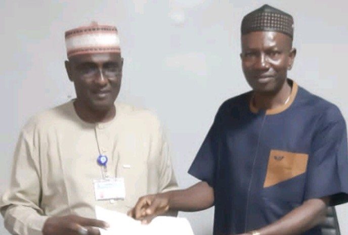 PHOTO CAPTION The immediate past president of the Aeronautical Information Management Association of Nigeria (AIMAN), Mr. William Ngerem, handing over to the newly elected President, Dr. Ibrahim Audu, at a handover ceremony recently. PHOTO CAPTION The immediate past president of the Aeronautical Information Management Association of Nigeria (AIMAN), Mr. William Ngerem, handing over to the newly elected President, Dr. Ibrahim Audu, at a handover ceremony recently.