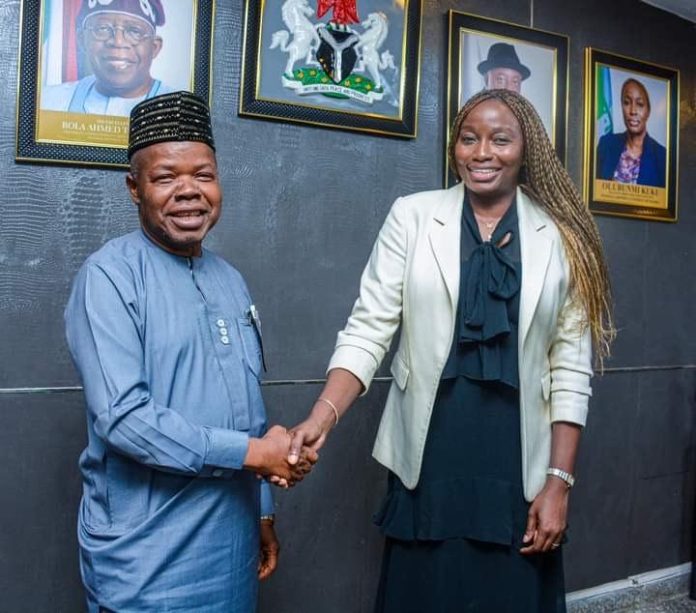 Managing Director/Chief Executive of the Federal Airports Authority of Nigeria (FAAN), Mrs Olubunmi Kuku (right), in a warm handshake with the Rector/CEO, Nigerian College of Aviation Technology (NCAT), Mr. Joseph Imalighwe, shortly after a meeting held in Lagos to resolve a dispute on the firefighting simulator situated at NCAT. Managing Director/Chief Executive of the Federal Airports Authority of Nigeria (FAAN), Mrs Olubunmi Kuku (right), in a warm handshake with the Rector/CEO, Nigerian College of Aviation Technology (NCAT), Mr. Joseph Imalighwe, shortly after a meeting held in Lagos to resolve a dispute on the firefighting simulator situated at NCAT.