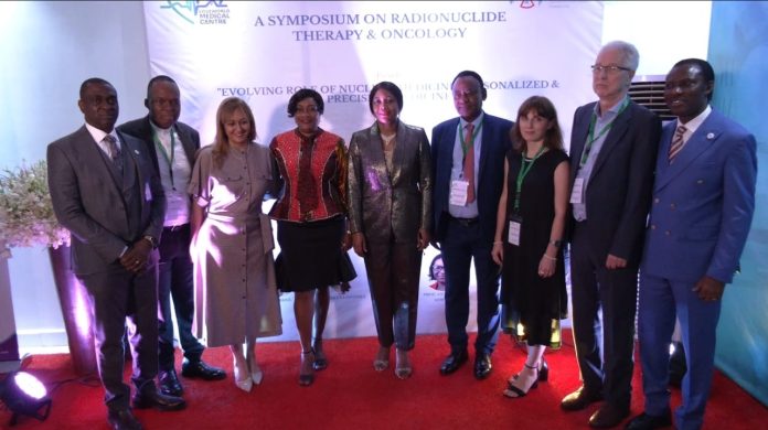 From L-R: Dr. Emeka Eze, Dr. Augustine Uduoise, Dr. Masha Maharaj, Dr. Olajumoke Akisanya, Executive Chairman, Loveworld Medical Centre Dr. Deola Phillips, Prof. Mboyo-Di-Tamba Willy Vangu, Prof. Tamara Geliashvili, Prof. Knut Liepe and Dr. Anthony Oseghale, COO, during the International Symposium on Radionuclide Therapy and Oncology hosted by Loveworld Medical Centre in Lagos, weekend. From L-R: Dr. Emeka Eze, Dr. Augustine Uduoise, Dr. Masha Maharaj, Dr. Olajumoke Akisanya, Executive Chairman, Loveworld Medical Centre Dr. Deola Phillips, Prof. Mboyo-Di-Tamba Willy Vangu, Prof. Tamara Geliashvili, Prof. Knut Liepe and Dr. Anthony Oseghale, COO, during the International Symposium on Radionuclide Therapy and Oncology hosted by Loveworld Medical Centre in Lagos, weekend.