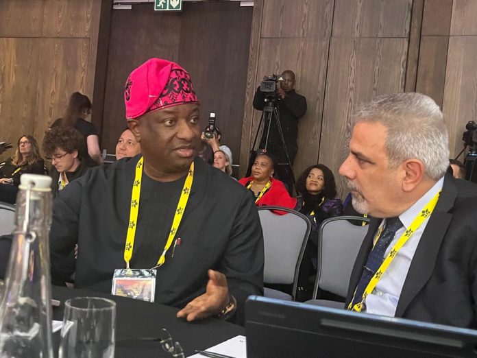 Honourable Minister of Aviation and Aerospace Development, Mr. Festus Keyamo (left) and IATA’s Regional Vice President for Africa and the Middle East, Mr. Kamil Al-Awadhi, IATA’s at the IATA Wings of Change Focus Africa conference on Tuesdays. Honourable Minister of Aviation and Aerospace Development, Mr. Festus Keyamo (left) and IATA’s Regional Vice President for Africa and the Middle East, Mr. Kamil Al-Awadhi, IATA’s at the IATA Wings of Change Focus Africa conference on Tuesdays.