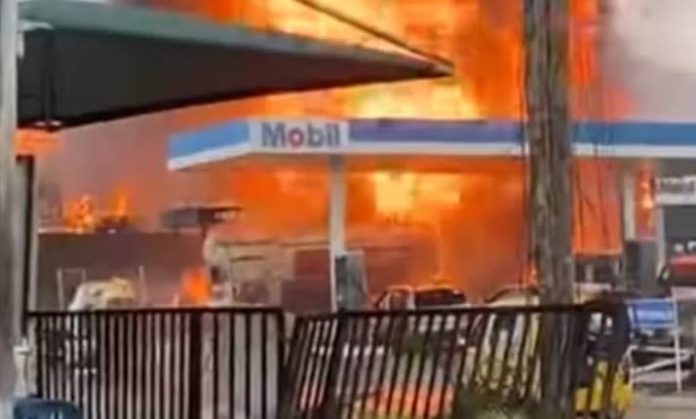 Mobil filling station fire Mobil filling station fire