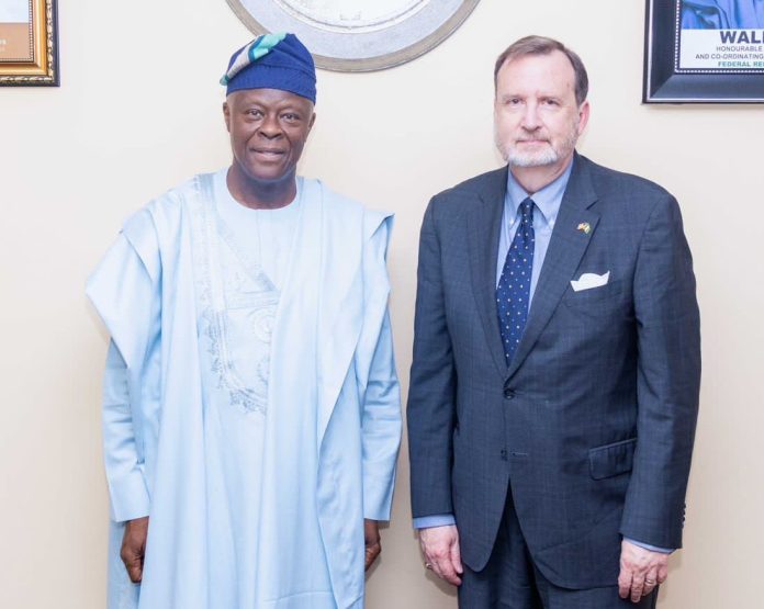 Minister of Finance and Coordinating Minister of the Economy, Wale Edun, received the US Ambassador Richard Mills