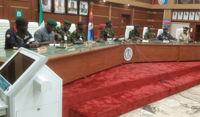 Service chiefs CDS, Service Chiefs, Other Heads Of Security Agencies Meet In Abuja