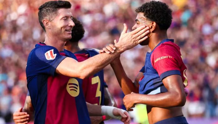 Yamal, Lewandowski Score In Barcelona