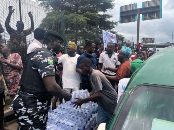 police share water
