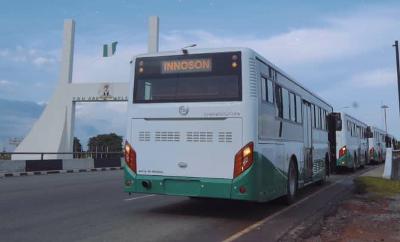 Some of the CNG-powered buses built by Innoson