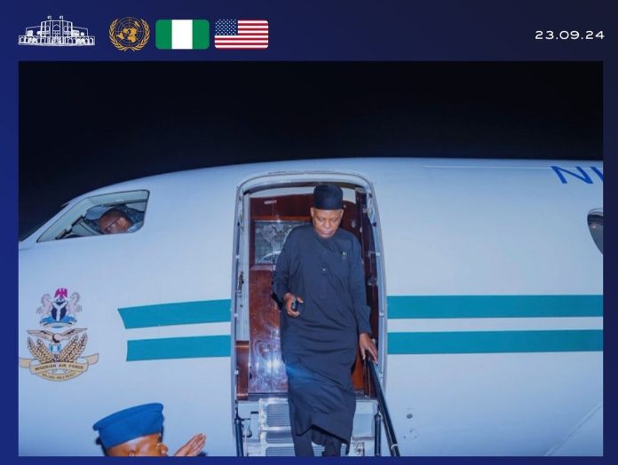 Shettima in New York VP Shettima Arrives New York To Represent Nigeria At 79th UNGA
