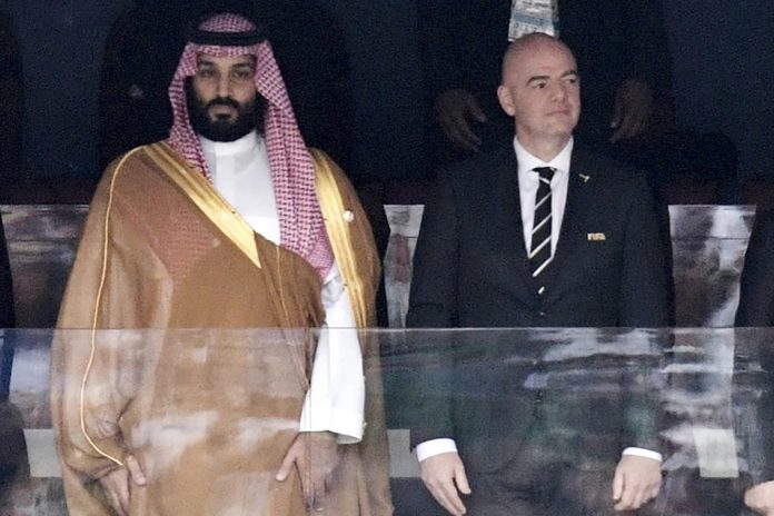 Saudi Arabia Crown Prince Mohammed bin Salman, left, and FIFA President Gianni Infantino Saudi Arabia Crown Prince Mohammed bin Salman, left, and FIFA President Gianni Infantino