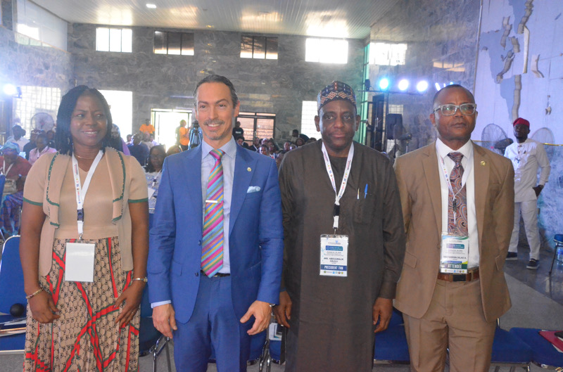 Prof Eucharia Nwaichi, Chairman Centra Planning Committee, Triple Helix SciBiz conference, Dr Daniel Thomas, CEO Doret Group/ Keynote speaker, Alhaji Abdulmalik Halilu, President Triple Helix Nigeria & Director, Monitoring & Evaluation, NCDMB, Mr Silas Ajimijaye, GM Planning, Research & Statistics, NCDMB at the opening ceremony of the Triple Helix SciBiz conference held in Abuja on Wednesday. - THEWILL NEWS MEDIA Prof Eucharia Nwaichi, Chairman Centra Planning Committee, Triple Helix SciBiz conference, Dr Daniel Thomas, CEO Doret Group/ Keynote speaker, Alhaji Abdulmalik Halilu, President Triple Helix Nigeria & Director, Monitoring & Evaluation, NCDMB, Mr Silas Ajimijaye, GM Planning, Research & Statistics, NCDMB at the opening ceremony of the Triple Helix SciBiz conference held in Abuja on Wednesday.