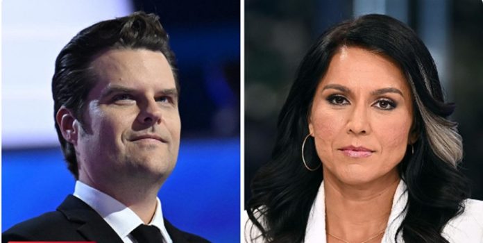 Matt Gaetz and Tulsi Gabbard Matt Gaetz and Tulsi Gabbard