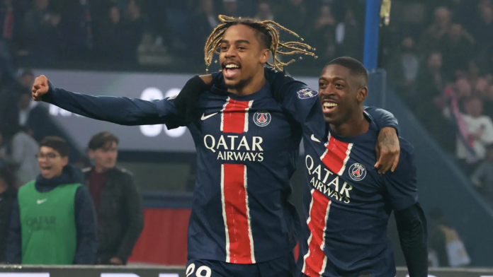 PSG Dembele and Barcola PSG Dembele and Barcola