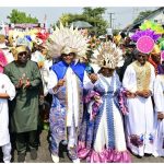 Cross River Constitutes Committee To Review Calabar Carnival From left, Governor Usman Ododo of Kogi State; Governor AbdulRahman AbdulRazak of Kwara State, Governor Bassey Otu of Cross River State and the First Lady of Cross River State, Bishop Eyowan Bassey Otu; Senator John Owan Eno, Minister of State for Trade and Investments and his wife, Mrs Owan Eno, during the flag off of the biggest Street party in Africa, Carnival Calabar 2024 by governor Otu on Saturday, in Calabar.