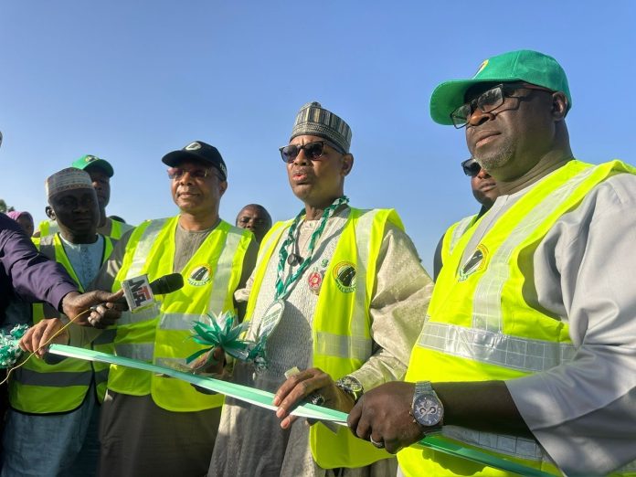 Barrister Bello Mohammed Goronyo, during the commissioning of the rehabilitated 58km Sokoto-Illela-Niger Republic highway in Sokoto State. Barrister Bello Mohammed Goronyo, during the commissioning of the rehabilitated 58km Sokoto-Illela-Niger Republic highway in Sokoto State.