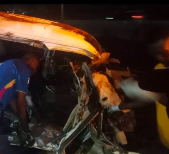 Crushed bus