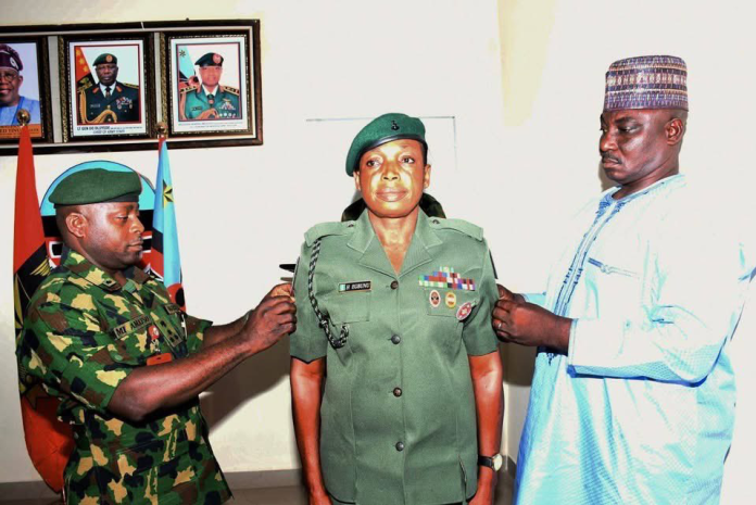 Hajara Egbunu as an army warrant officer