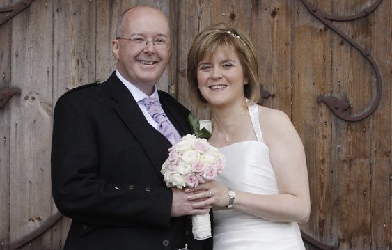 Ms Sturgeon with Mr Murrell following their wedding service at Oran Mor in Glasgow in 2010.