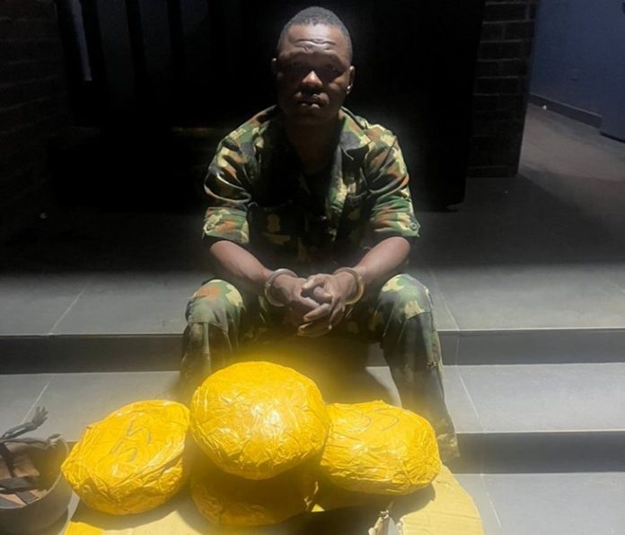 Soldier Intercepted With Canadian Loud In Lagos