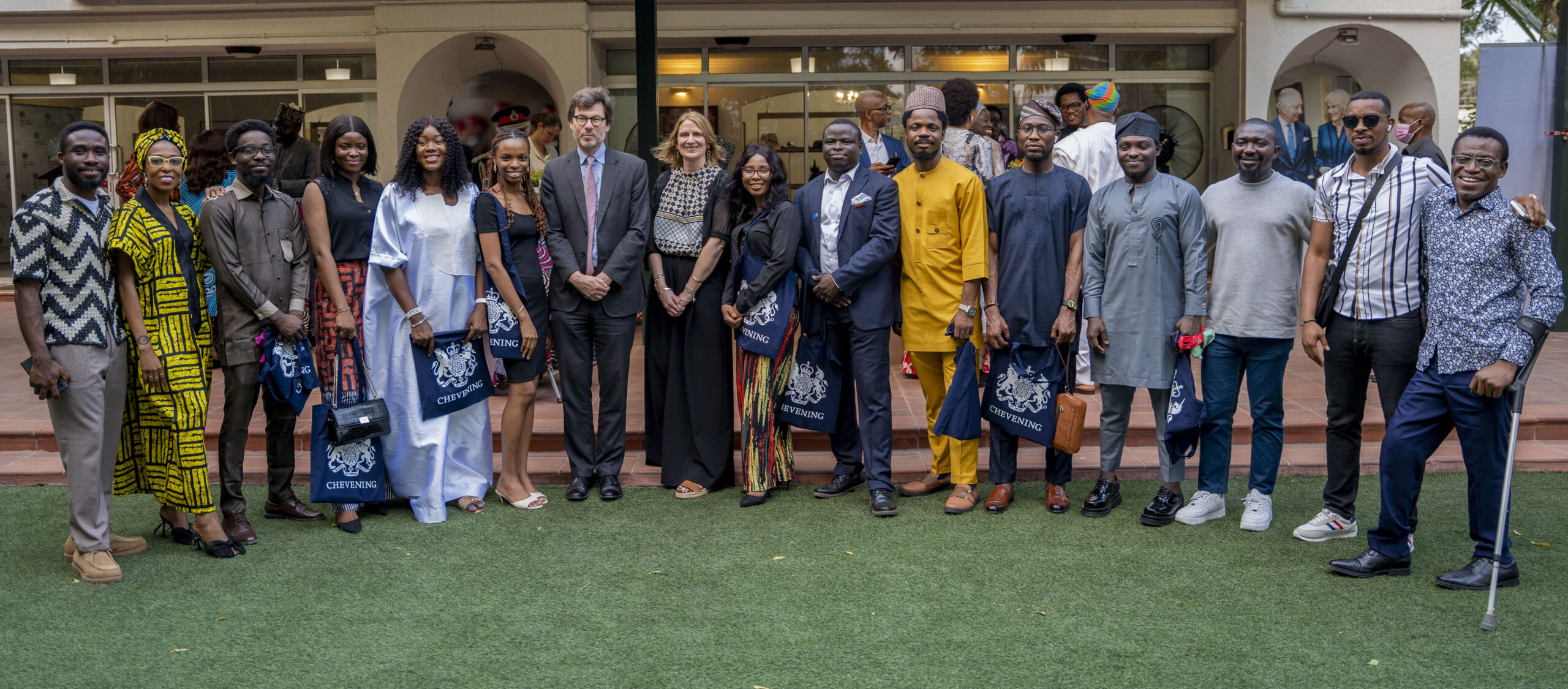 British Deputy High Commisioner, Jonny Baxter and Country Director, Donna McGowan with the Chevening scholars at the Welcome Home Ceremony in Lagos