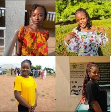 four female students of Joseph Sarwuan Tarka University, Makurdi (JOSTUM), formerly Federal University of Agriculture, Makurdi (FUAM).